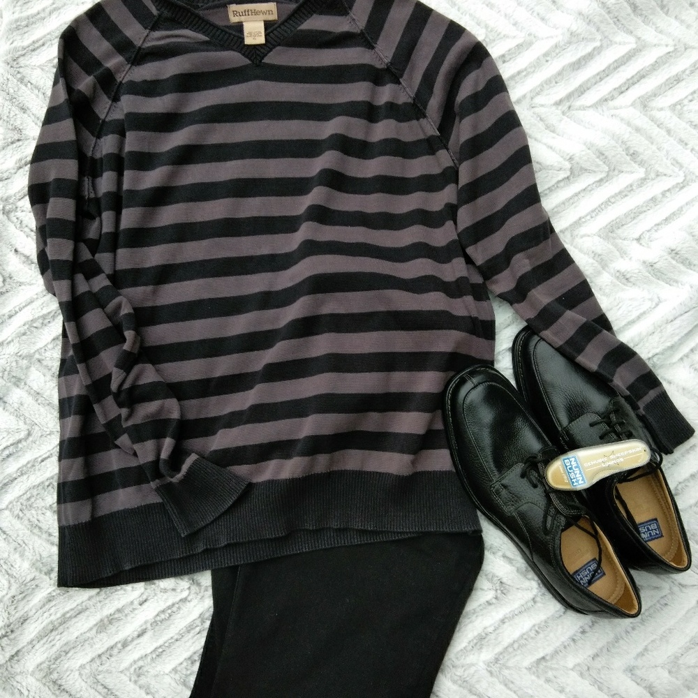 Ruff Hewn Men's Striped Crew Neck Sweater XL